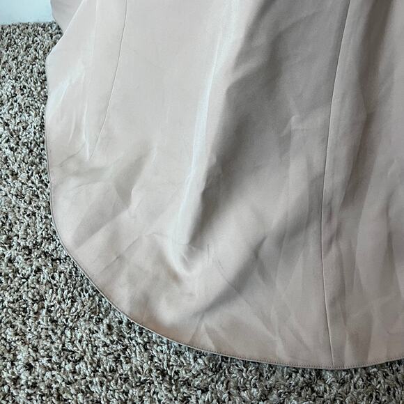 NEW Alexander Daymor Gown Tan Embellished Bateau Trumpet Maxi Dress Size‎ 10 - Picture 9 of 9